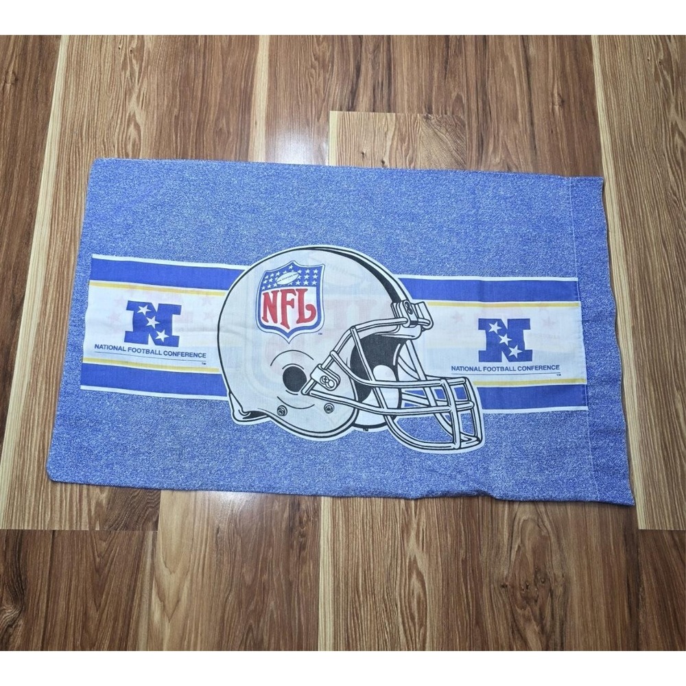 Vintage 1995 NFL Football Pillowcase National American‎ Conference Helmet USA